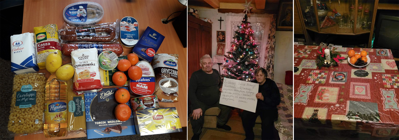 paczka z zywnoscia i podziekowanie