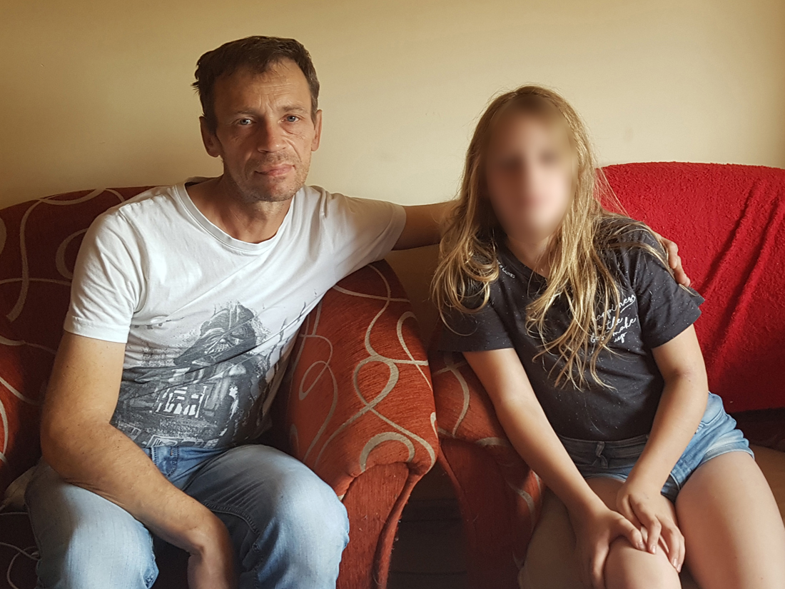 Podopieczny Piotr z córką