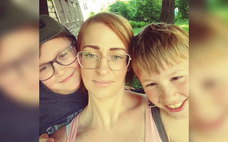 Pani Monika z czwórką dzieci